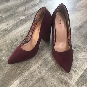 Just Fab burgundy chunky heel
